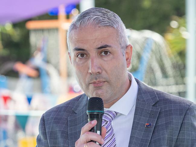 Parramatta AdvertiserMayor Steve Christou pictured speaking at the opening of Wentworthville Swimming Centre on Monday, 29 March 2021. Picture / Monique Harmer