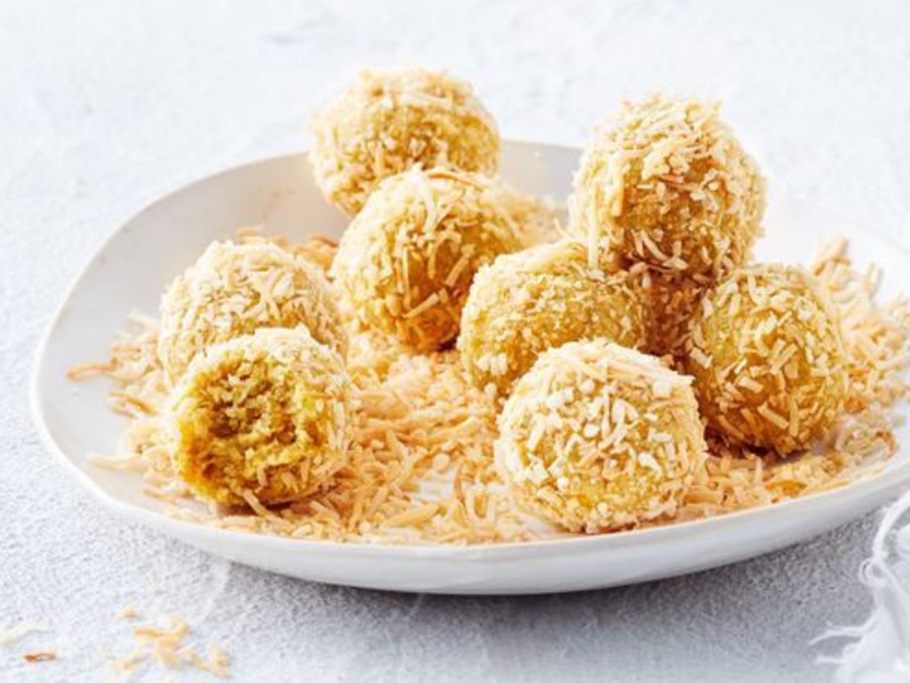 Sugar-free mango and coconut balls.