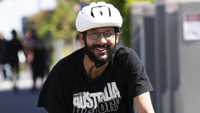 Cr Jonathan Sri seen at the protest at Kangaroo Point Detention centre. 721 Main Street, Kangaroo Point, Brisbane, 15th of November 2020. (News Corp/Attila Csaszar)