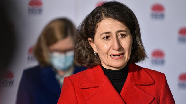 NSW Premier Gladys Berejiklian speaks to the media during a press conference. Picture: NCA NewsWire / Flavio Brancaleone