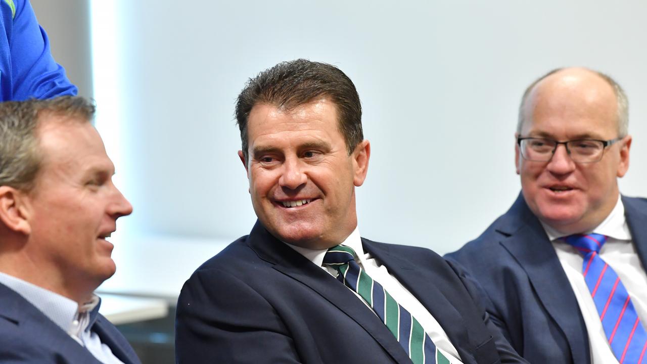 Former Australian cricketer Mark Taylor (centre) will headline Nine’s coverage of the Ashes. (AAP Image/Darren England)