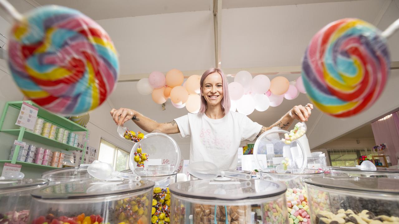 So Flossy Sweet Treats owner Tahlia Scott in her Highfields lolly shop. Picture: Kevin Farmer