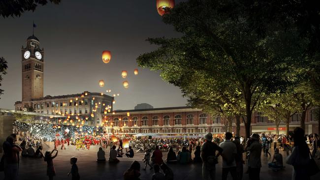 Central Square will be used day and night, with events and other activities to draw in residents and workers to the public space.