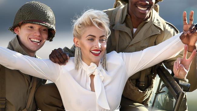 Paris Jackson during a Chanel photo shoot in front of the Eiffel Tower in Paris. Picture: Mega Agency