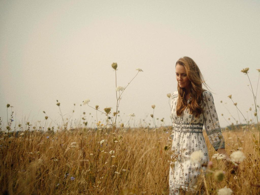 Catherine, Princess of Wales, walking in a field. Picture: Will Warr/Kensington Palace/AFP