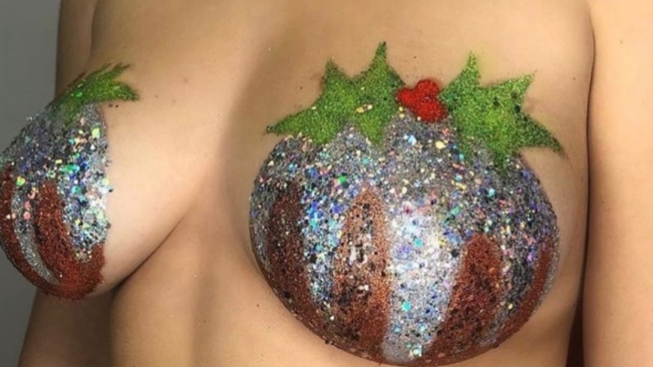 Women are choosing Christmas-themed designs, like Christmas puddings and reindeers, to decorate their bodies with.