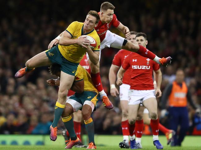 Dane Haylett-Petty can expect an aerial assault when the Wallabies play Wales at the World Cup. Picture: Michael Steele/Getty Images