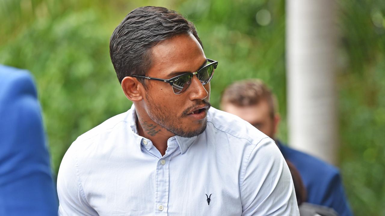 Former NRL player Ben Barba arrives at Townsville Magistrates Court on public nuisance charges. Picture: Zak Simmonds