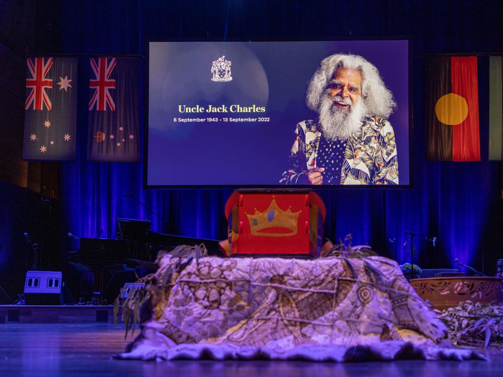 Australian actor and activist Jack Charles, who died aged 79 in September 2022, was the first Aboriginal elder to testify at Victoria's truth-telling Yoorrook Justice Commission. Picture: Asanka Ratnayake / Getty Images