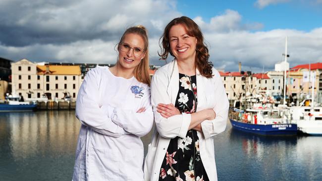 Dr Lila Landowski and Dr Rebecca Jordan are Tasmania’s Superstars of STEM. Picture: NIKKI DAVIS-JONES