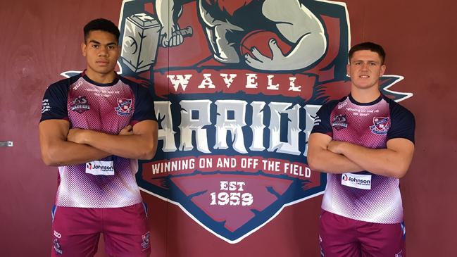 Wavell State High School representative forwards Tuku Hau Tapuha and Jayden Clarkson.