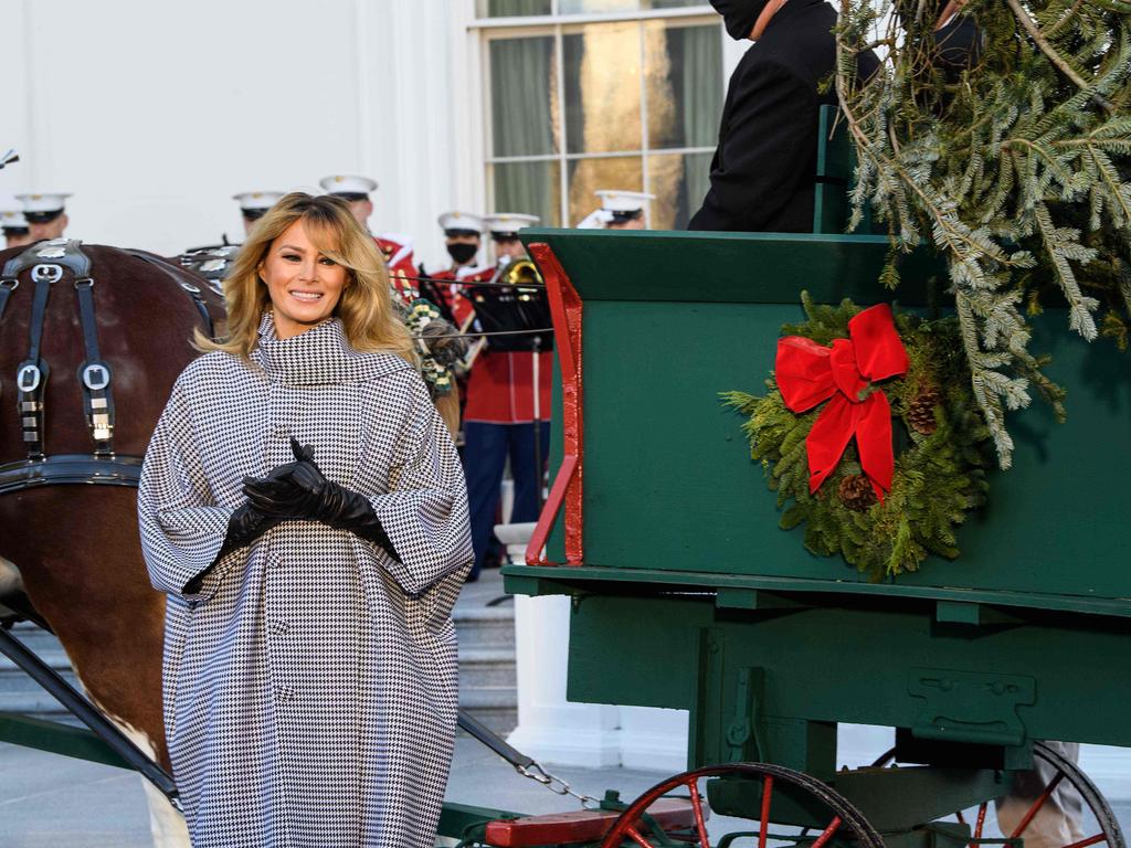 The tree arrives from West Virginia. Picture: Nicholas Kamm/AFP