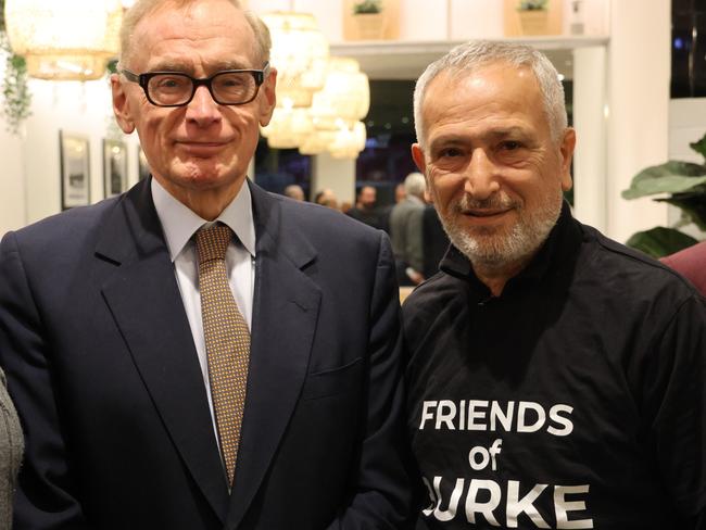 Former NSW premier Bob Carr and Jamal Rifi at the launch of the Friends of Burke campaign. Picture: Alexi Demetriadi