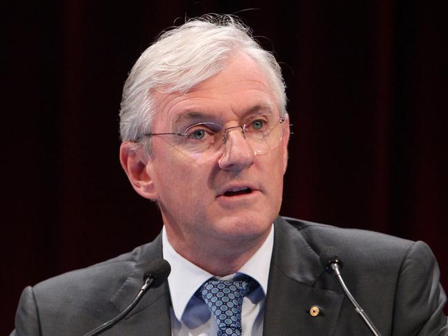 7/04/2017: Co-CEO Steven Lowy speaking at Westfield's annual general meeting in Sydney on Friday. Hollie Adams/The Australian