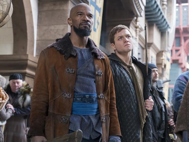 Jamie Foxx and Taron Egerton star in Robin Hood, which opens on November 22.