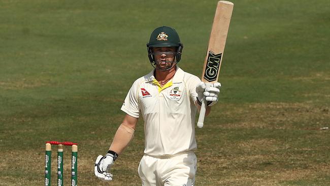 Travis Head celebrates after reaching his half century. Photo: Getty Images