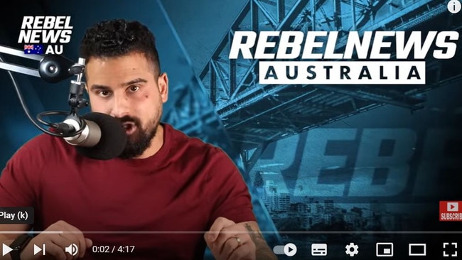 Mr Yemini has a YouTube title called “RebelNews Australia”