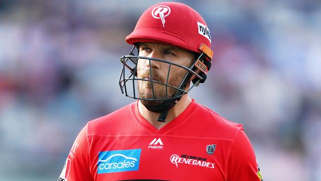 Aaron Finch’s says it all as he leaves the pitch. Photo: AAP Image/Michael Dodge