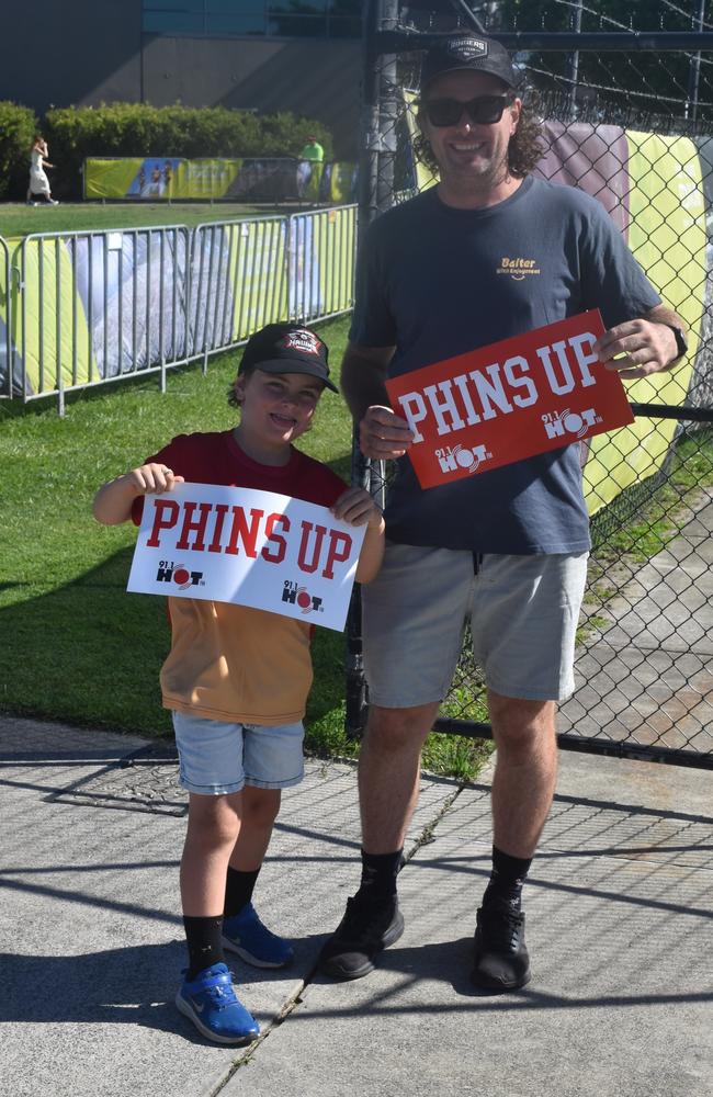 Spectators out and about to enjoy the Dolphins vs Titans NRL trial match at the Sunshine Coast Stadium. Picture: Eddie Franklin.