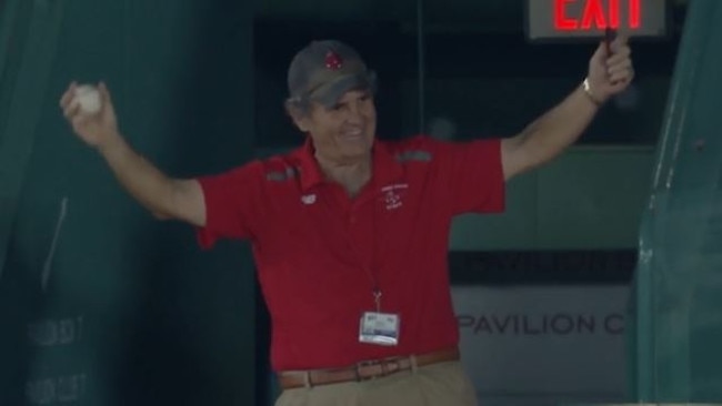 A Fenway Park usher has pulled off one of the fan catches of the year.