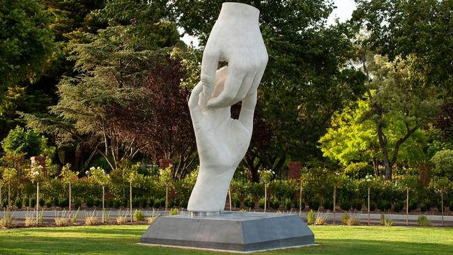 The 4m-high “Connections” sculpture by Karl Meyer at Centennial Park Cemetery is turning heads after it was unveiled on Monday night.