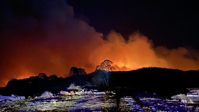 Eerie scenes in East Gippsland on Tuesday. Picture: Lilydale CFA Fire Brigade