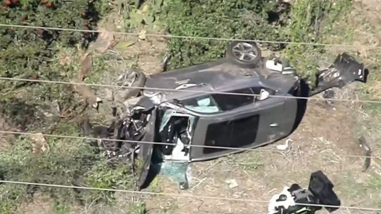 Golf superstar Tiger Woods had to be extricated from his car in Los Angeles after the crash.