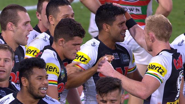 Tyrone Peachey scores the matchwinner for Penrith.