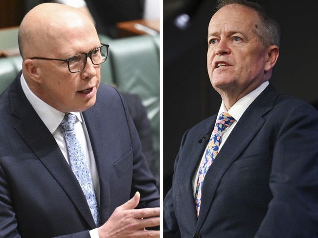 NDIS Minister Bill Shorten and Opposition Leader Peter Dutton have erupted into a fiery debate over claims people fleeing Gaza shouldn’t be allowed in Australia. Picture: Supplied.