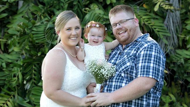 Nicole and Ben Depuit with baby Mia when she was younger. Picture: Supplied