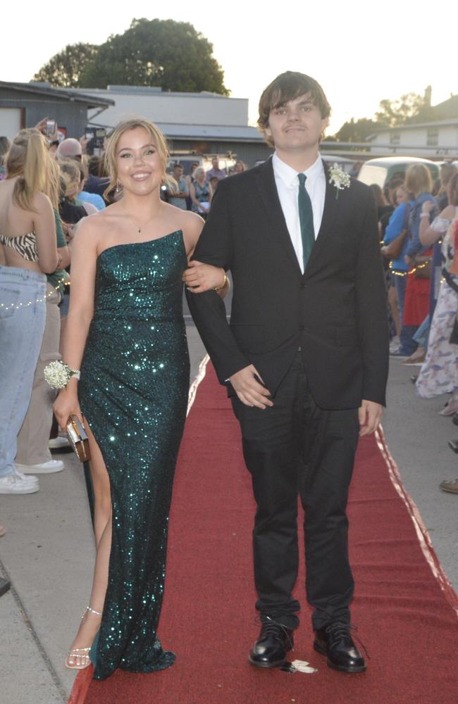 Warwick State High School graduates (from left) Ebony and David at Warwick RSL on November 17, 2023. Photo: Jessica Klein