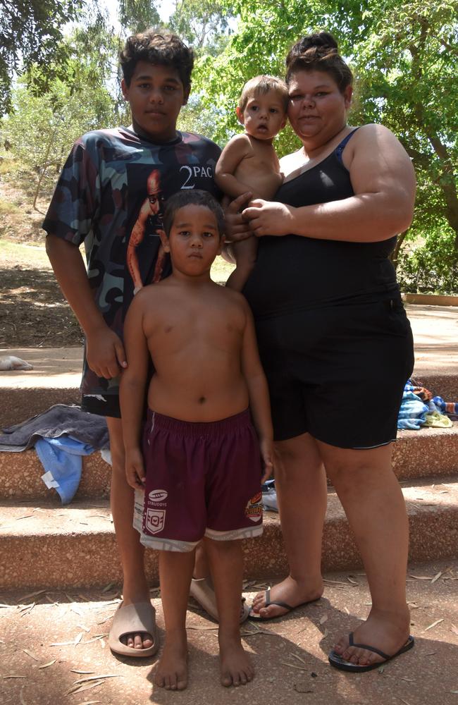 Sarah Parsons and her family enjoyed swimming at Katherine Hot Springs over the Easter long weekend. April 7, 2023. Picture: Sierra Haigh