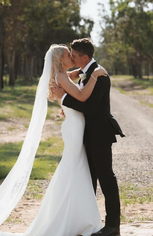 Matt Ballin and Alissa Smith at their Kingaroy wedding on October 19. Photo: Instagram.