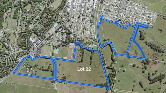 The council-owned Lot 22 and adjoining sites in the Saltwater Creek Precinct on the southern edge of Mullumbimby.