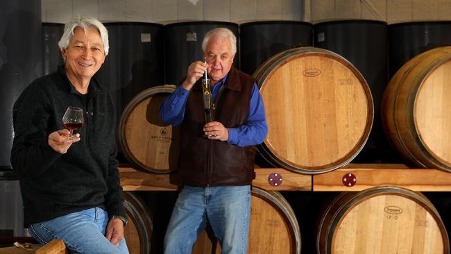 Wayne Klintworth (left) and Bob Laing of Bass &amp; Flinders Distillery.