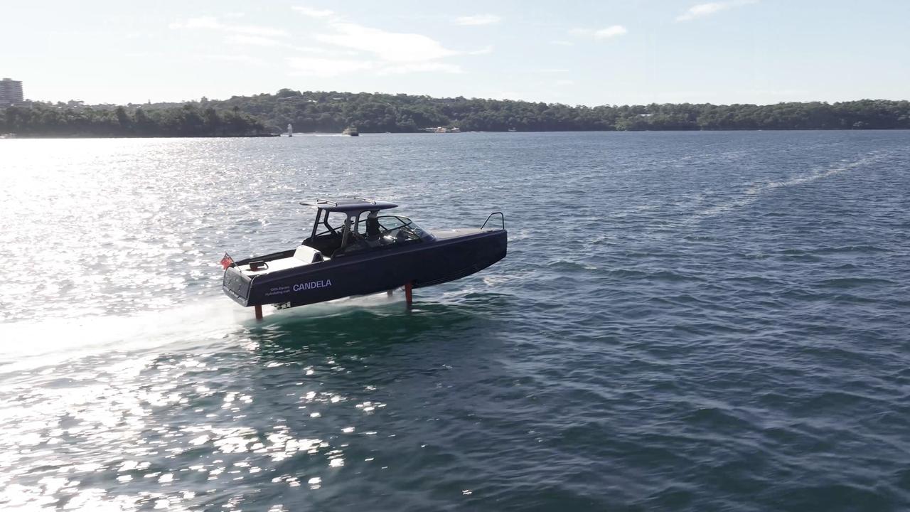 Wing-like hydrofoils hoist the hull clear of the ocean. Photo: Supplied