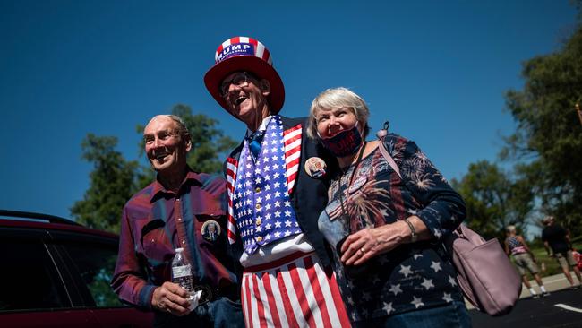 Supporters of US President Donald Trump hold a Republican voter registration in Brownsville, Pennsylvania. Trump’s supporters’ enthusiasm far outstrips that of the Biden faithful. Picture: AFP