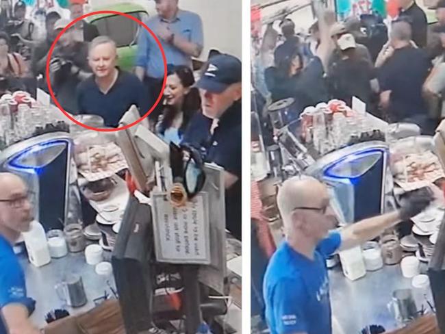 An awkward video has resurfaced of the moment the Prime Minister was brutally rebuffed by a barista during the 2022 Italian Festa in Sydney. Picture: Instagram