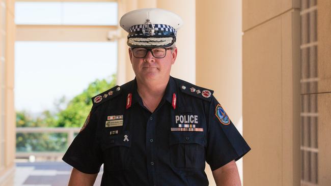 Police Commissioner Jamie Chalker outside the Supreme Court on Friday. Picture Glenn Campbell