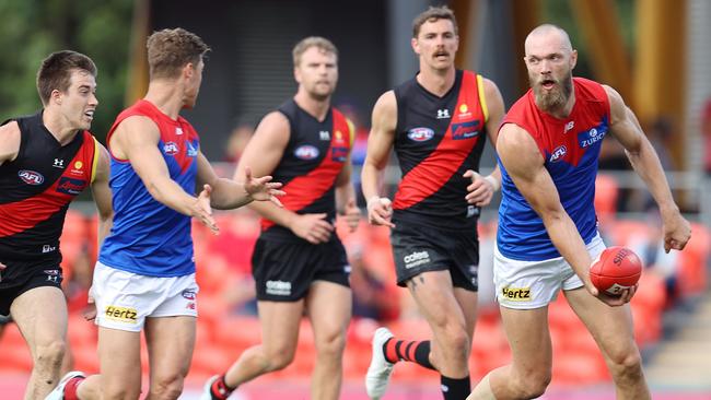 Skipper Max Gawn was the Demons best against the Bombers. Picture: Michael Klein