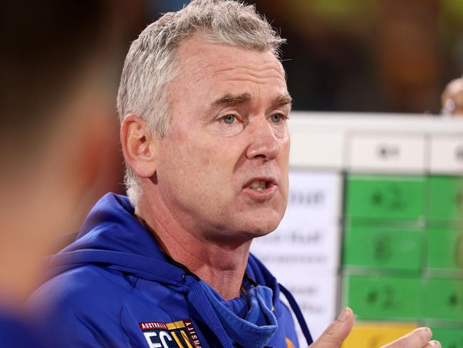 Adam Simpson has bemoaned his side’s performances in recent weeks so would’ve been pleased by the signs of improvement on show against Adelaide. (Photo by James Elsby/AFL Photos via Getty Images)