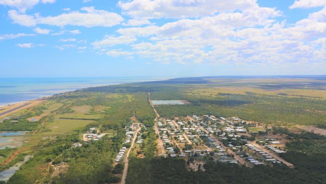 The aerial view of Pormpuraaw in remote Cape York. PICTURE: CHRIS CALCINO