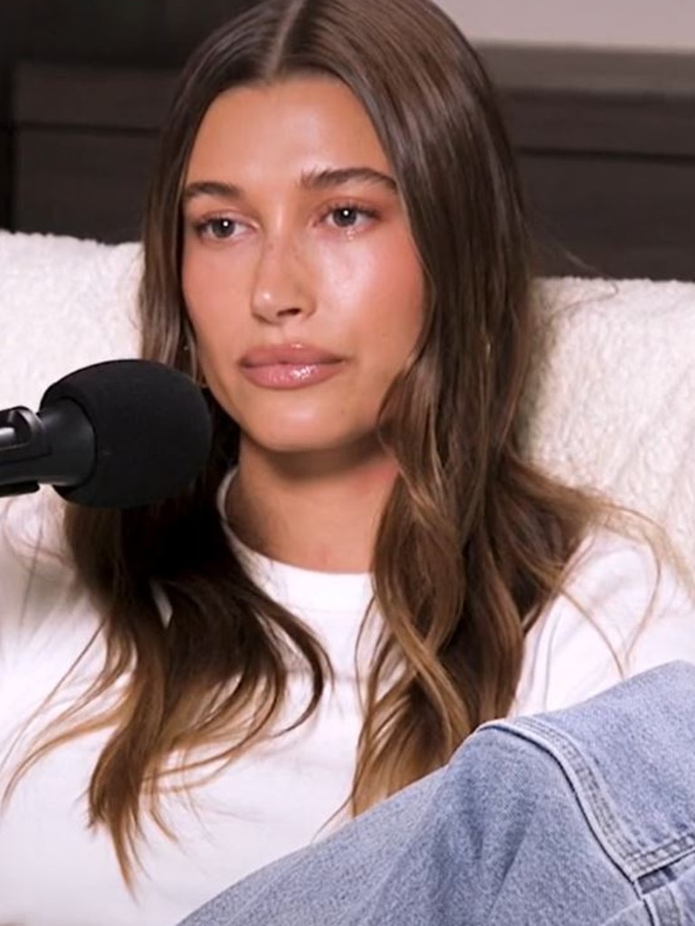 Hailey Bieber has addressed cheating rumours relating to her husband Justin's relationship with former girlfriend and singer Selena Gomez on the Call Her Daddy Podcast. Picture: TikTok / @callherdaddy)