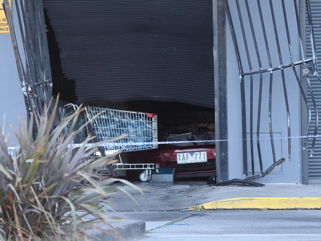 Police at the scene of a firebombing in Hoppers Crossing this month. Picture: David Crosling