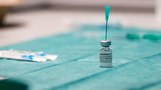 A vial of the Pfizer/BioNTech vaccine. Picture: Getty Images.