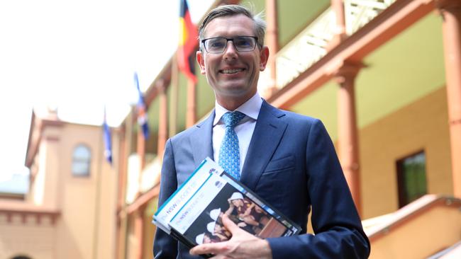 NSW Treasurer Dominic Perrottet preparing to deliver the 2020-21 state Budget on Tuesday. Picture: NCA NewsWire / Christian Gilles