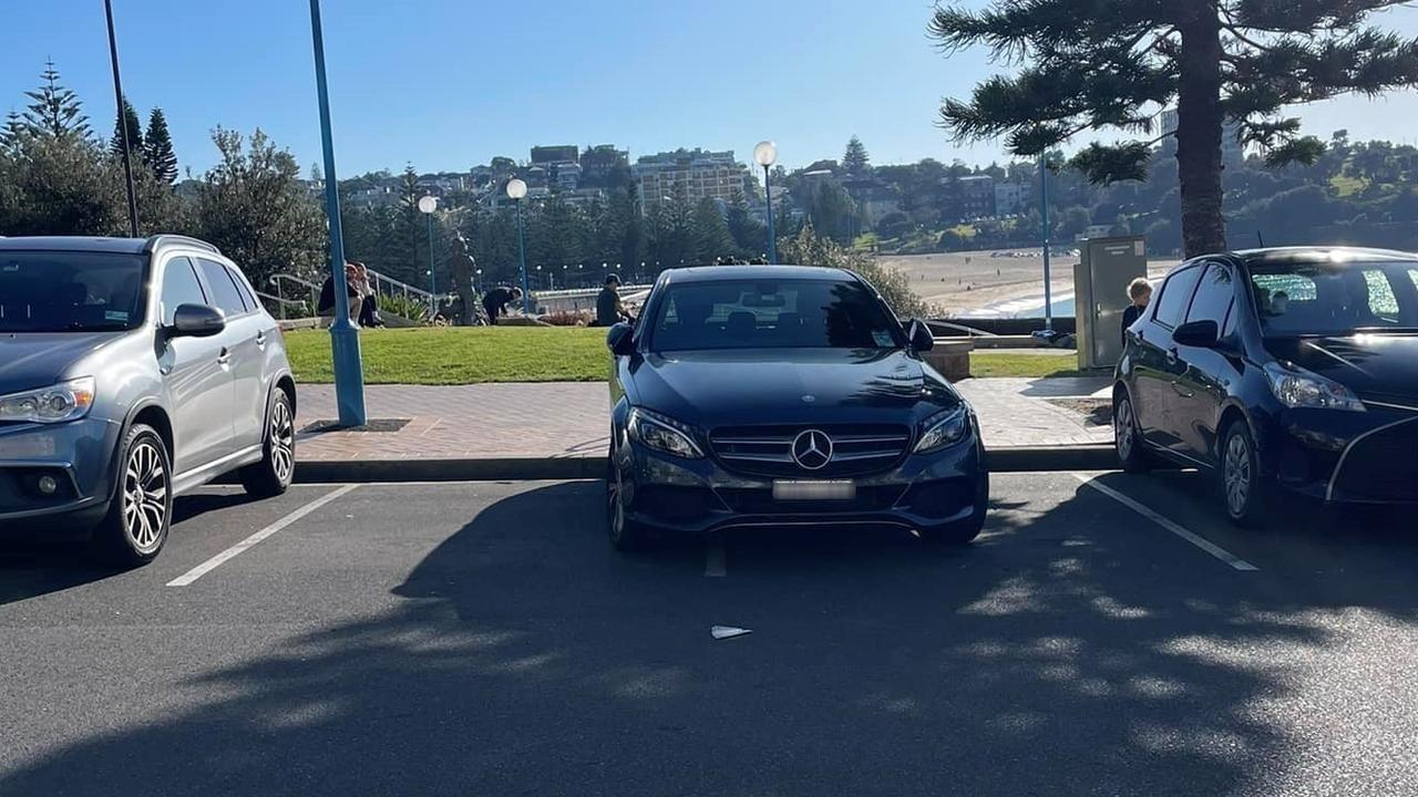 Locals were left fuming at the driver of this car over its terrible park. Picture: Facebook