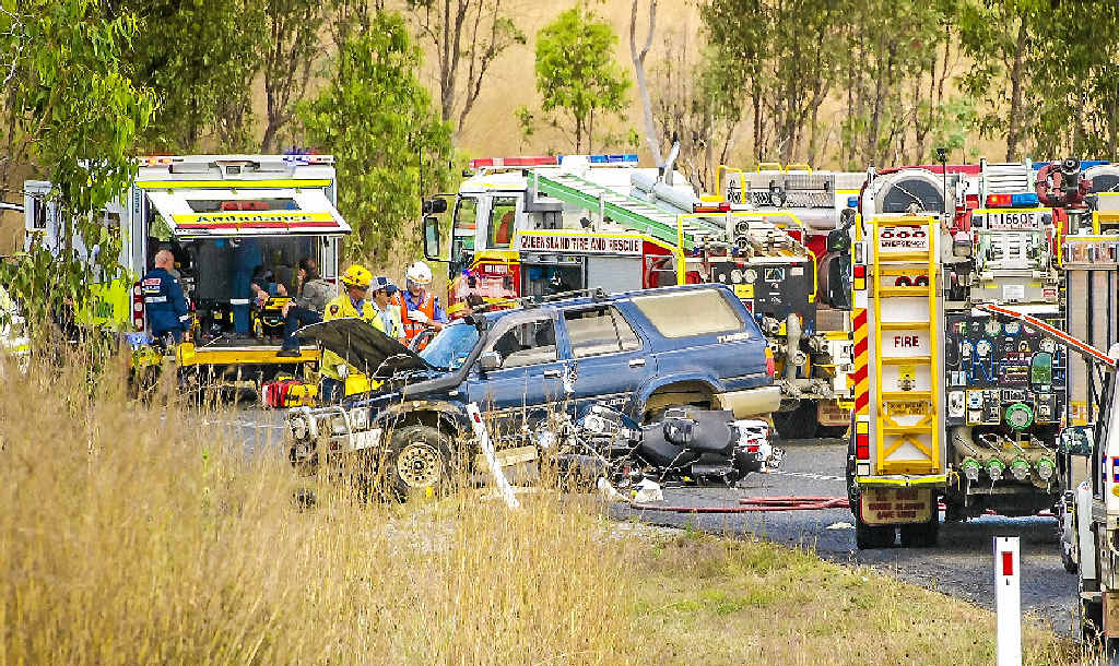 Multiple bikes and 4WD hit head-on in crash | The Courier Mail