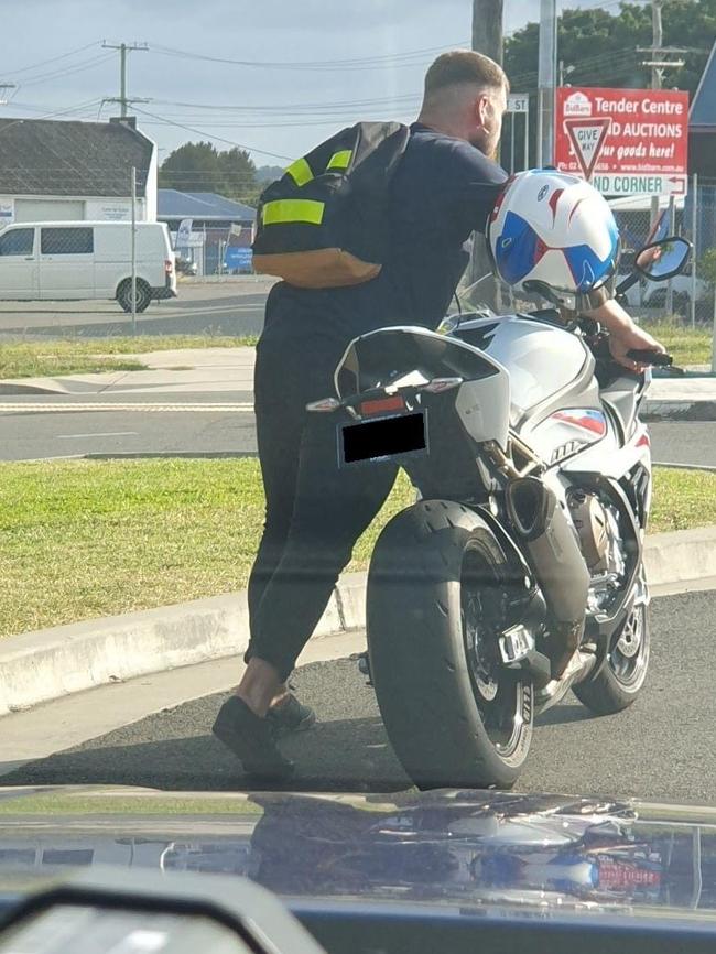 A 31-year-old motorcyclist has been hit with nearly $4000 in fines and been suspended from riding for six months after allegedly being caught doing a "wheelie" at 112kmh in a 60kmh area on Hannell St at Wickham on March 12, 2023. Picture: NSW Police.