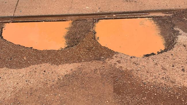 Potholes reported to Katherine Town Council. Picture: Snap Send Solve